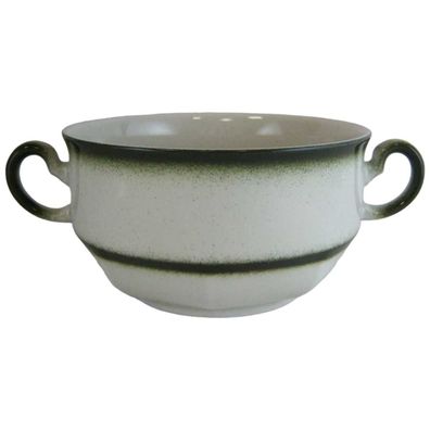 Suppentasse Winterling Kirchenlamitz Bergamo grüner Rand H 6,3 cm D 11 cm