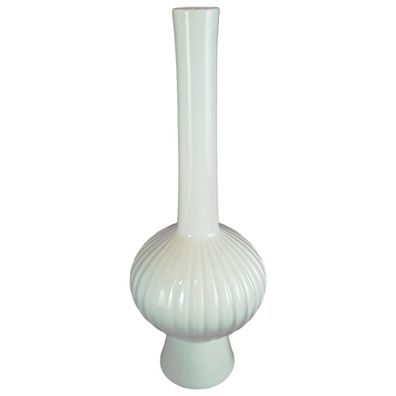 Edelstein Porzellan Blumenvase weiß H 18 cm