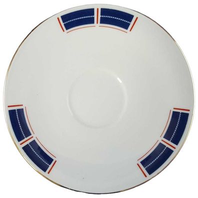 Untertasse für Kaffee 14,4 cm Seltmann Weiden Blau Rot mit Goldrand