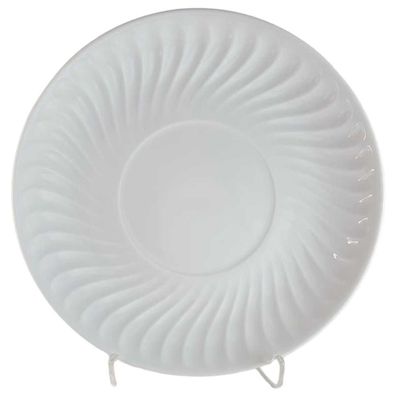 Untertasse für Suppe Gareis Form 103 Reliefdekor weiß D 16,8 cm