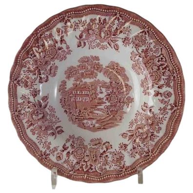 Suppenteller Myott Tonquin 1982 rot D 22,2 cm