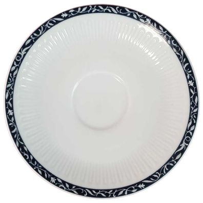 Untertasse für Kaffee Oscar Schaller blaues Band Rillenoptik D 15 cm H 2,3 cm