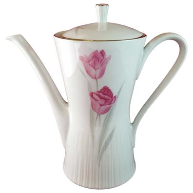 Kaffeekanne Kanne 1,2 L Zeh Scherzer Rote Rose mit Goldrand