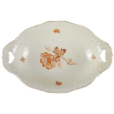 Schale Schirnding Bavaria 1096 30 orange Blume L 29,8 cm