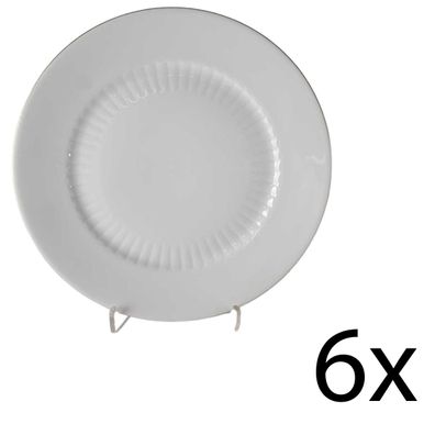 6er Set Kuchenteller Dessertteller D 19,7 cm Mitterteich Form 527 weiß mit Golddekor
