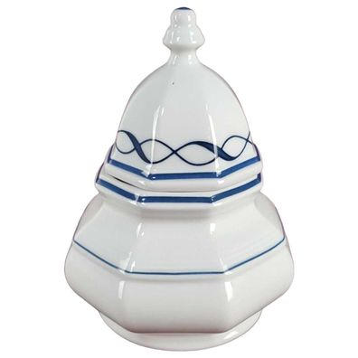 Zuckerdose Gallo Design Leonardo Bistro blau weiß Eckig H 12,2 cm