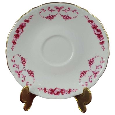 Untertasse Schirnding Bavaria rote Rosen mit Goldrand Rot