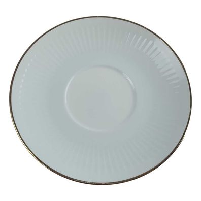 Untertasse für Suppe 17 cm Goldrand 100 Jahre weiß Bareuther Waldsassen Goldrand weiß