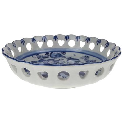 Schale Durchbruchschale 18,5 cm Vogelmotiv Rund Delfts Blauw