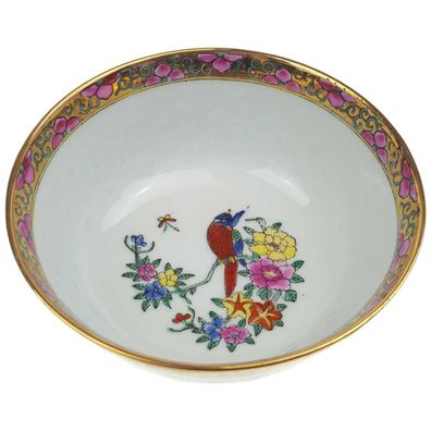Schale Porzellan Chinesisches Blumen Golddekor