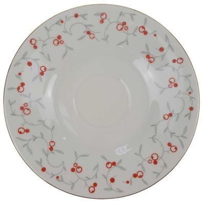 Untertasse für Tee 14,8 cm Goldrand Golddekor Elfenbein Neuerer elfenbein