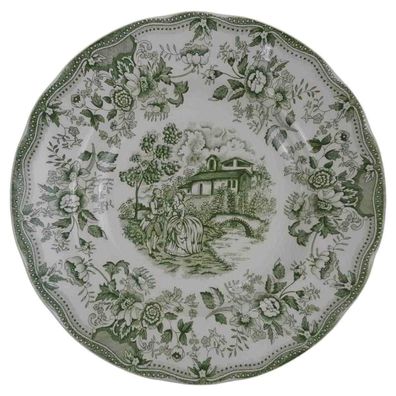Suppenteller English Ironstone Tableware (EIT) Motiv: Liebespaare Grün