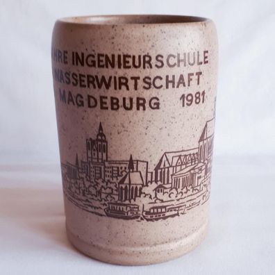 Bierkrug Humpen DDR 25 Jahre Ingenieurschule für Wasserwirtschaft Magdeburg