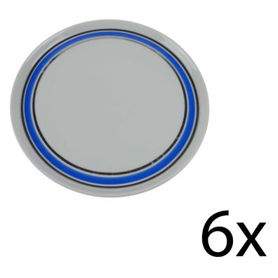6er Set Kuchenteller Dessertteller Seltmann Vohenstrauß Platinrand blau