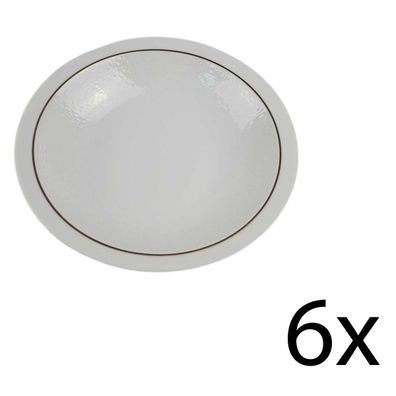 6er Set Suppenteller AK Kaiser Form 40 Reliefdekor Goldrand