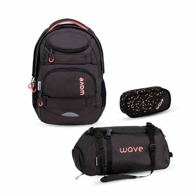 Wave Infinity Move Schulrucksack Set 3 tlg. "Blooms"