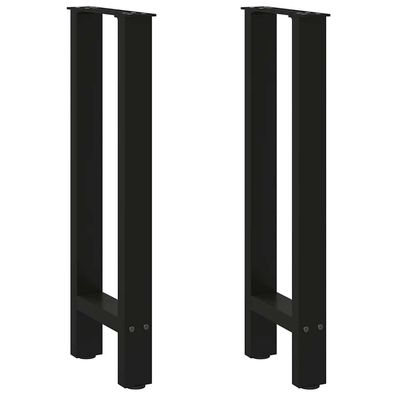 vidaXL Konsolentischbeine Schwarz 2 Stk. 28x(72-73) cm Stahl
