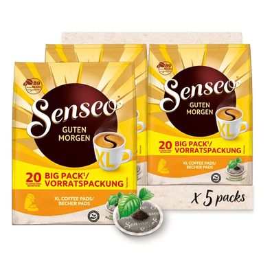 Senseo Pads Guten Morgen XL, Storage Pack, 5 x 20 Drinks, 100 Coffee Pods