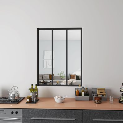 AICA Schwarz Innenfenster 93x108cm Durchblickfenster Glasfenster Zimmerfenster