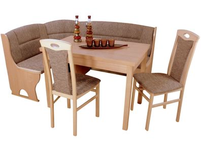 4tlg. Eckbankgruppe "Josef" 125X165 cm, buche/cappuccino