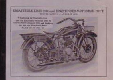 Ersatzteilliste NSU Einzylinder Motorrad 501 T, 500ccm Touren Modell, Sportmodell