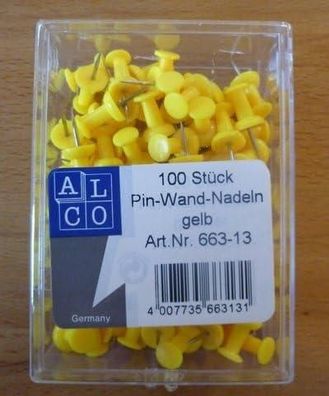 Alco Pinnwandnadel Kunststoff gelb 12mm 100 ST