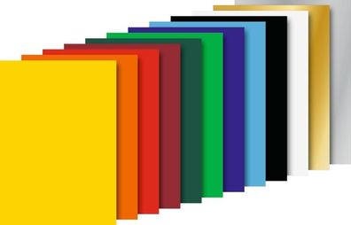 HEYDA 204875306 Glanzpapier-Bastelmappe (Buntpapier) 185 x 295 cm weiss sonnengelb