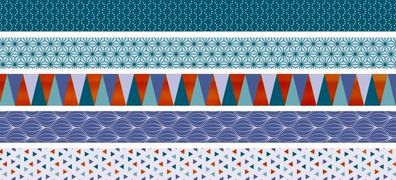 HEYDA 203584569 Deko Tapes Mini Triangle jede Rolle 3 m x 12 mm Papier-Tapes azur