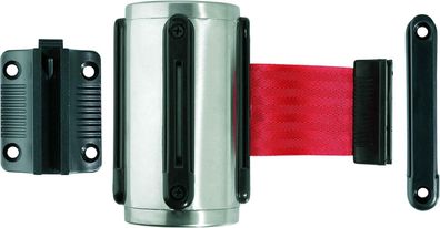 Alco Gurt-Wandkassette Innenbereich 50 mm 3 m Edelstahl mit rotem Gurt