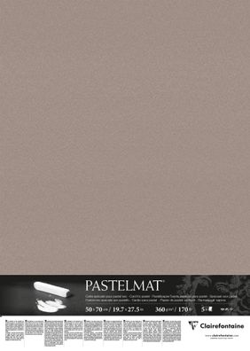 Clairefontaine Pastelmat 50x70 360g dkl-grau 5Bl