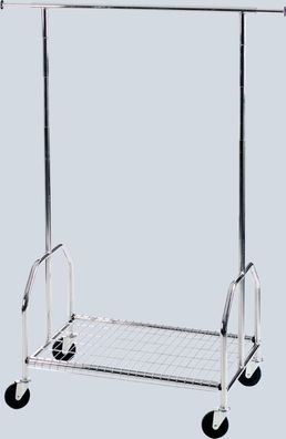 Alco Mobile Garderobe Metall 90x54x130-170cm silber