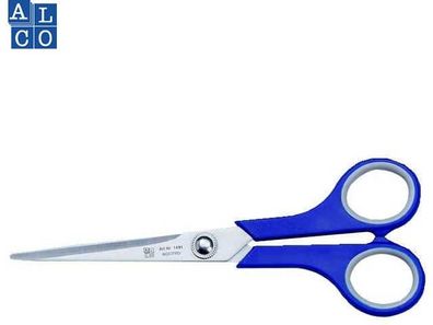 Alco Qualitätsschere Comfort-Cut Edelstahl spitz 170mm blau/grau