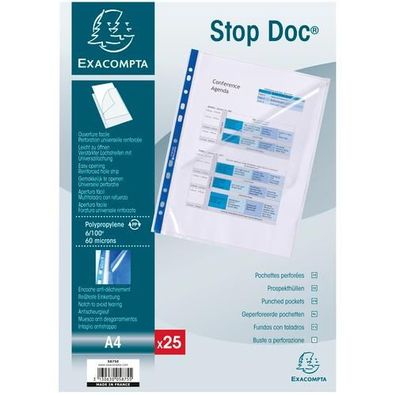 Exacompta Pro-hül StopDoc A4 PP gl 60µ 25 St