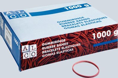 Alco Gummiband Naturkautschuk 6x200mm rot 1000g