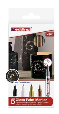 Edding Glanzlackmarker 780 5er-Set sortiert metallic basic