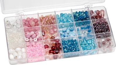 KNORR Prandell 216050091 Sortimentsbox Glasperlen groß 21 x 105 x 24 cm Glas bunt