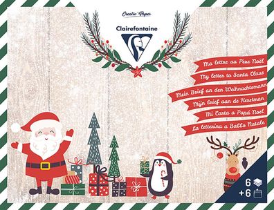 Clairefontaine Set A5 6Bl+6Umschl C6 Weihnachten