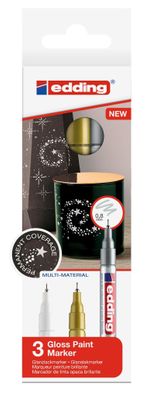 Edding Glanzlackmarker 780 3er-Set sortiert
