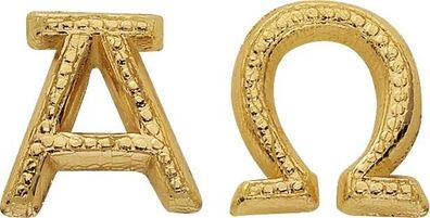 KNORR Prandell 218306354 Wachsornament Alpha und Omega 15 x 15 mm goldfarben