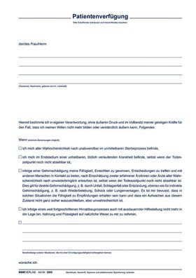 RNK Patientenverfügung 220x162mm mit Betreuungsverf./Vorsorgevollm