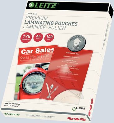 LEITZ 7483 Laminierfolie UDT - A4 glänzend 175 mym 100 Stück