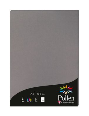 Clairefontaine Papier A4 Pollen 120g dunkelgrau 50Bl