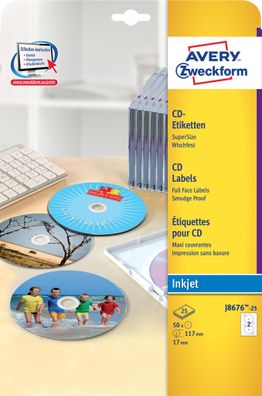 Zweckform ZWECKF. J8676-25 A4 Inkjet Etikett CD DVD