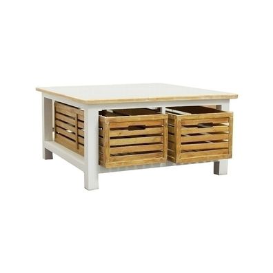 Couchtisch Provence weiß braun aus Holz Wohnzimmertisch im Landhausstil
