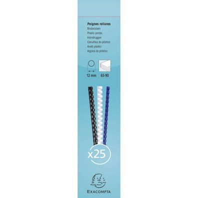 Exacompta 25 plast. binderücken 12mm A4 weiß