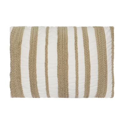 Kissen ROPE weiß beige mit geflochtenen Bändern Seiloptik Boho Beach House