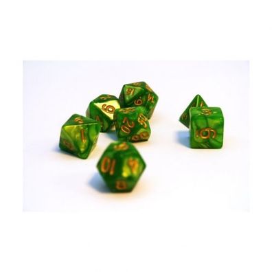 Würfelset Pearl - Grass/Gold (7)