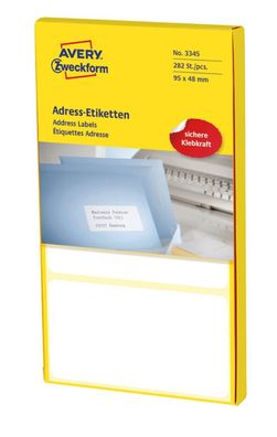 Zweckform 3345 Adress-Etiketten - 95 x 48 mm, selbstklebend, 282 Stück
