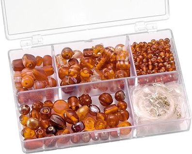 KNORR Prandell 216049100 Sortimentsbox Glasperlen klein 115 x 75 x 25 cm Glas orange