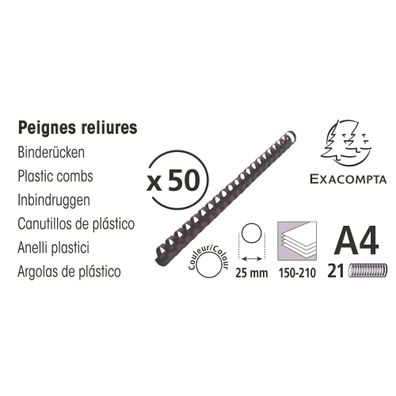 Exacompta 50 plast. binderücken 25mm A4 sw